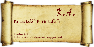 Kristóf Artúr névjegykártya